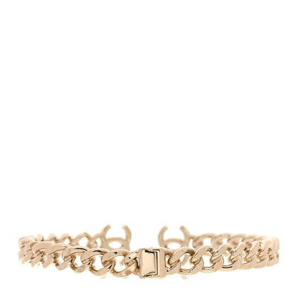 Chanel Metal CC Chain Link Choker Necklace M Gold 3 of 4