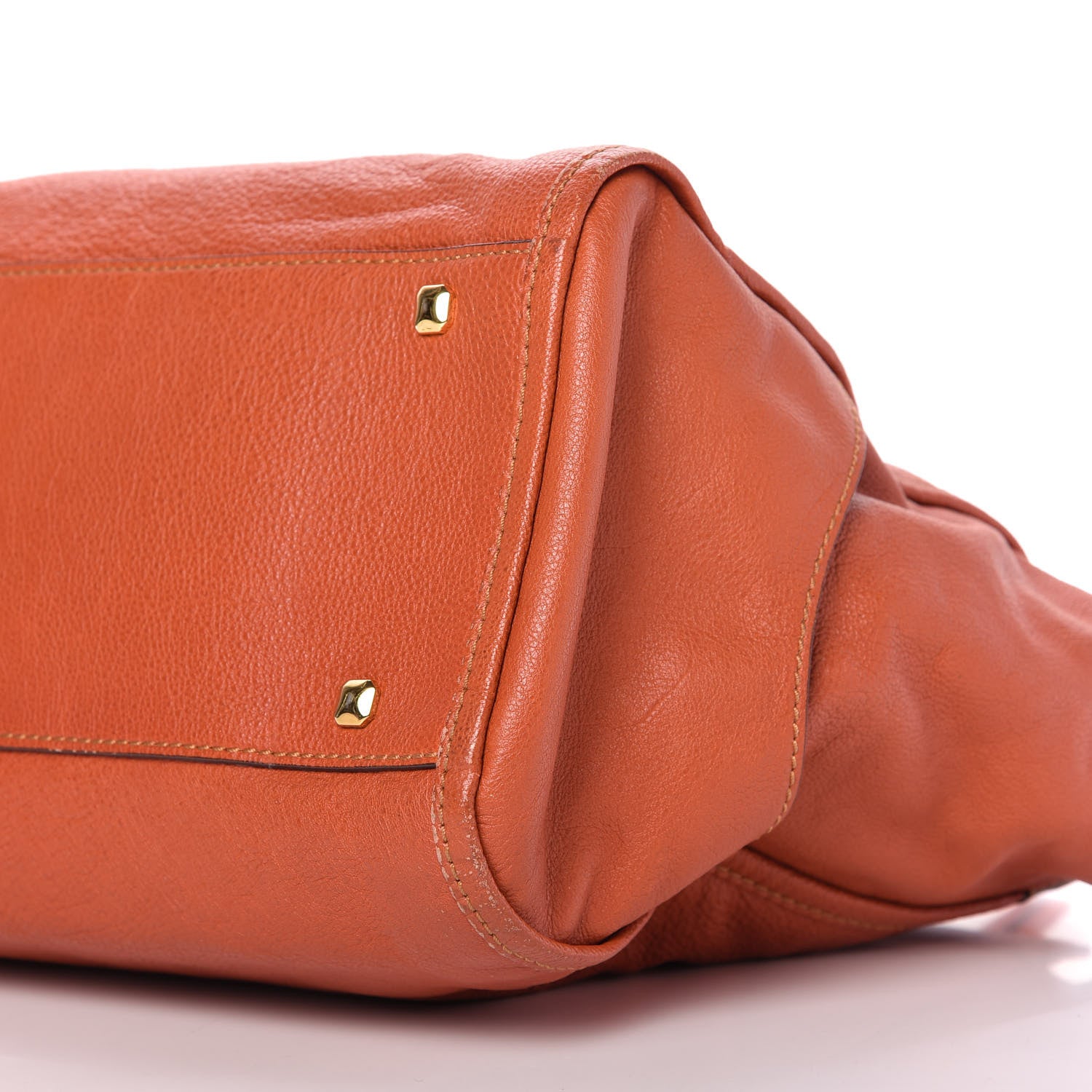 MCM Grained Calfskin Tote Orange 7 of 10