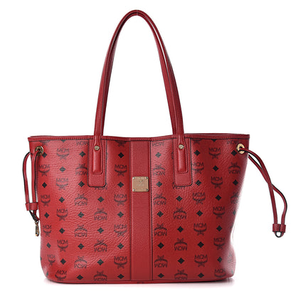 MCM Visetos Medium Liz Reversible Shopper Tote Ruby Red 3 of 17