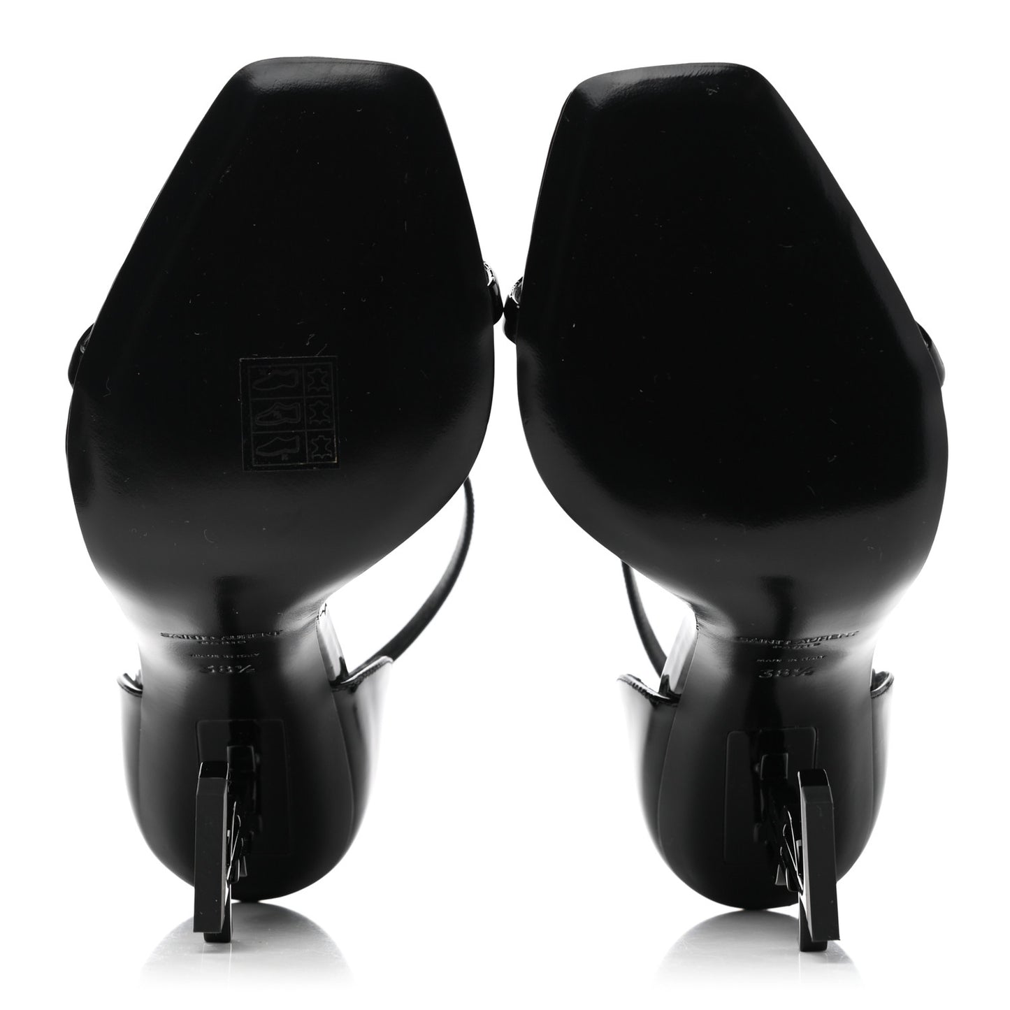 Patent Calfskin Opyum 110 Sandals 38.5 Black