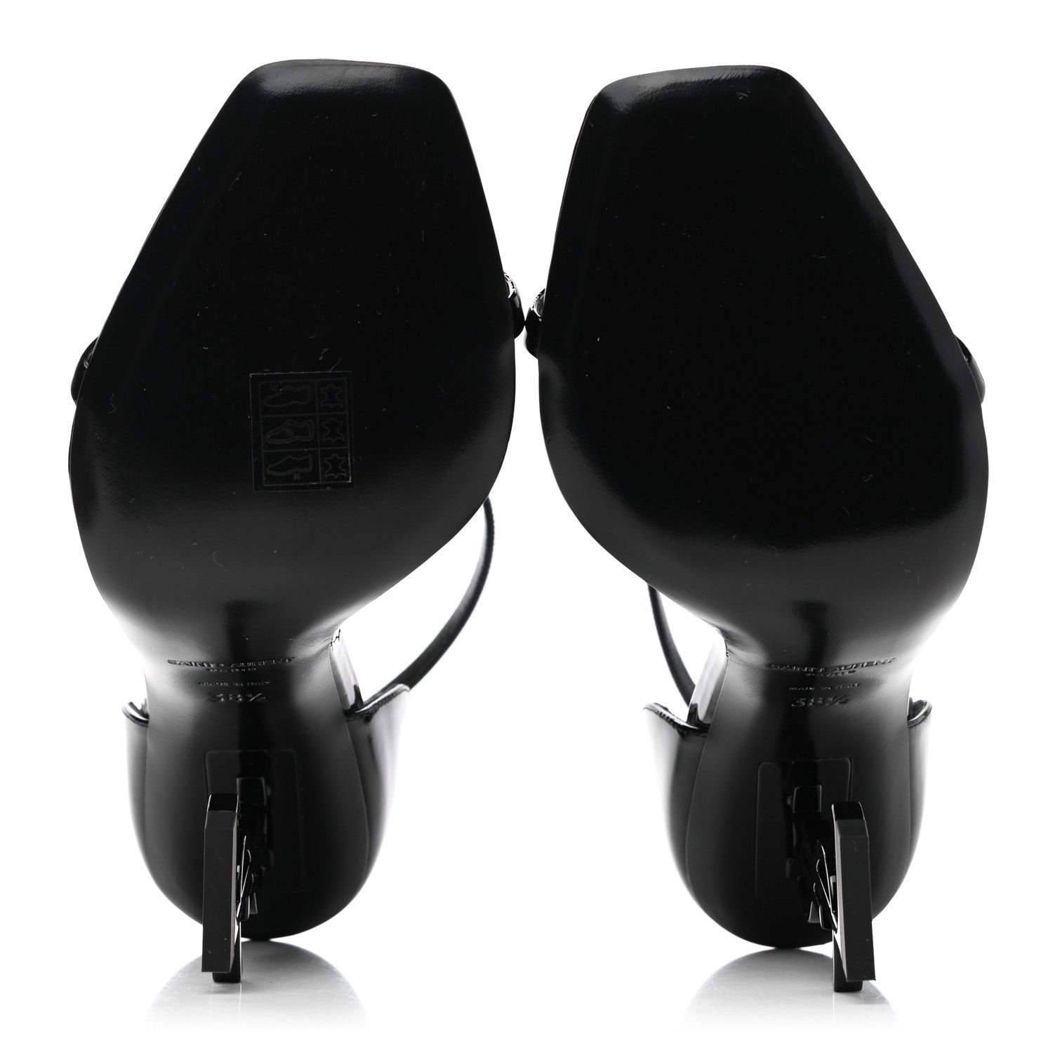 Saint Laurent Patent Calfskin Opyum 110 Sandals 38.5 Black 5 of 8