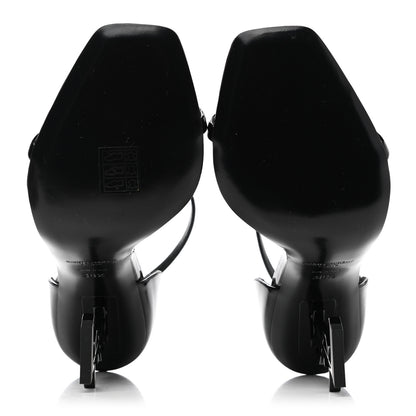 Saint Laurent Patent Calfskin Opyum 110 Sandals 38.5 Black 5 of 8