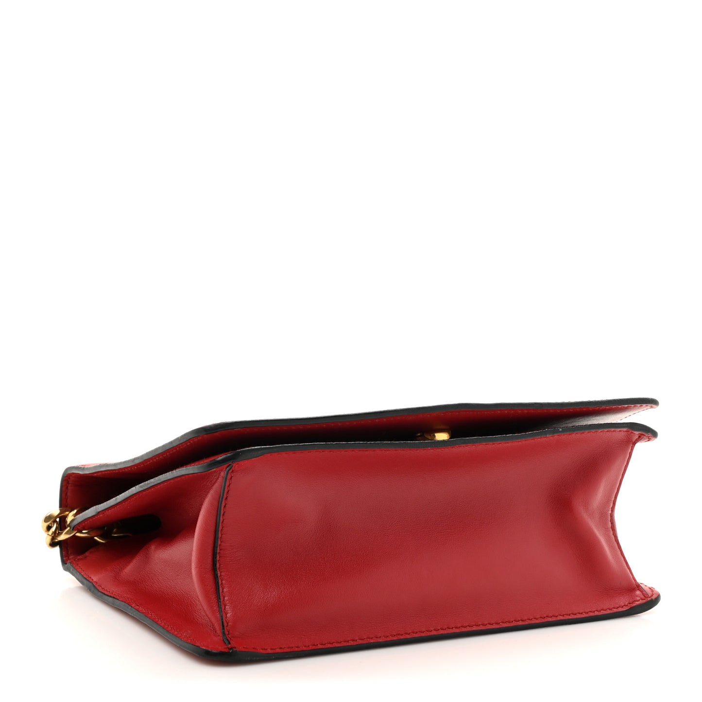 Saffiano Chain Shoulder Bag Fuoco