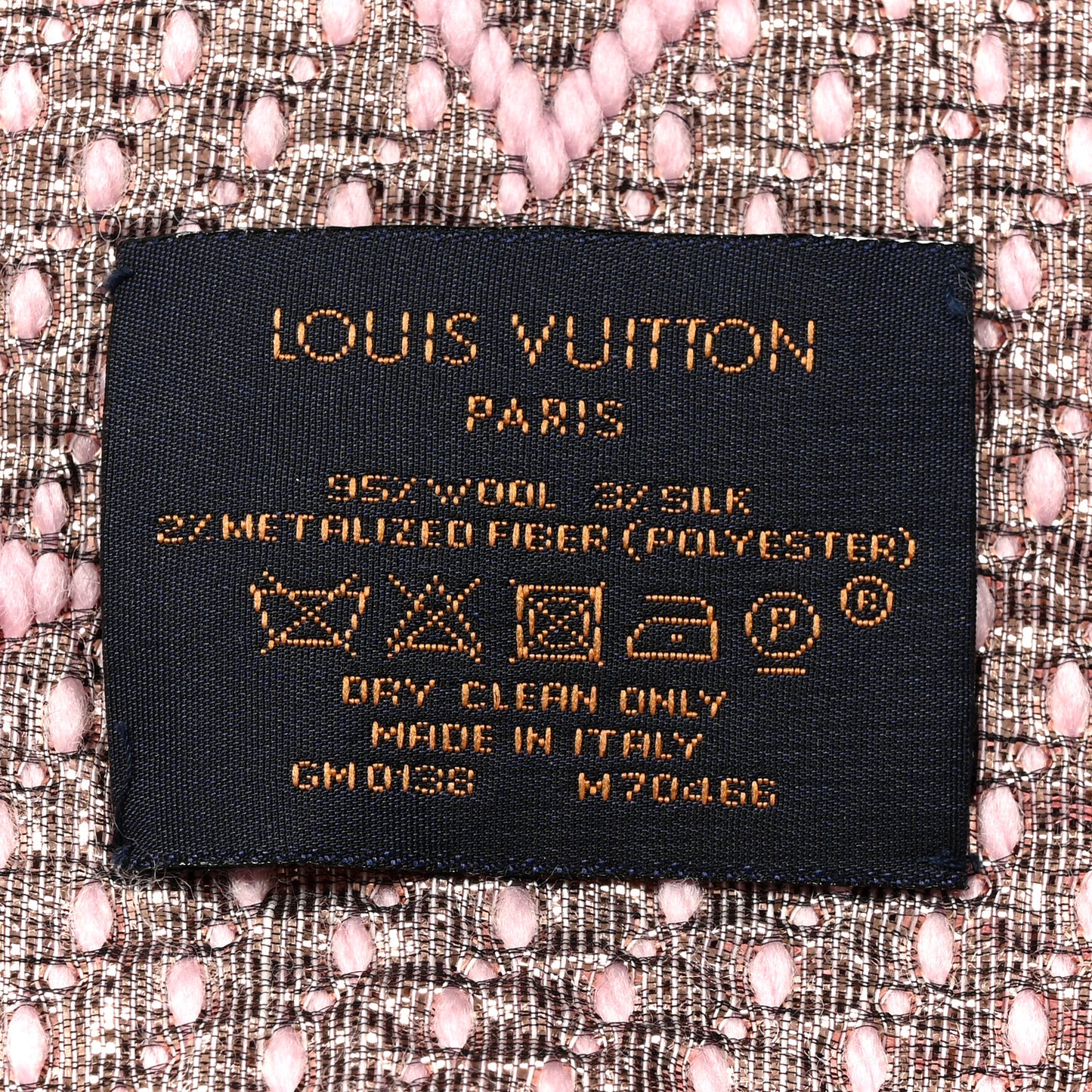 Wool Silk Logomania Shine Scarf Pink