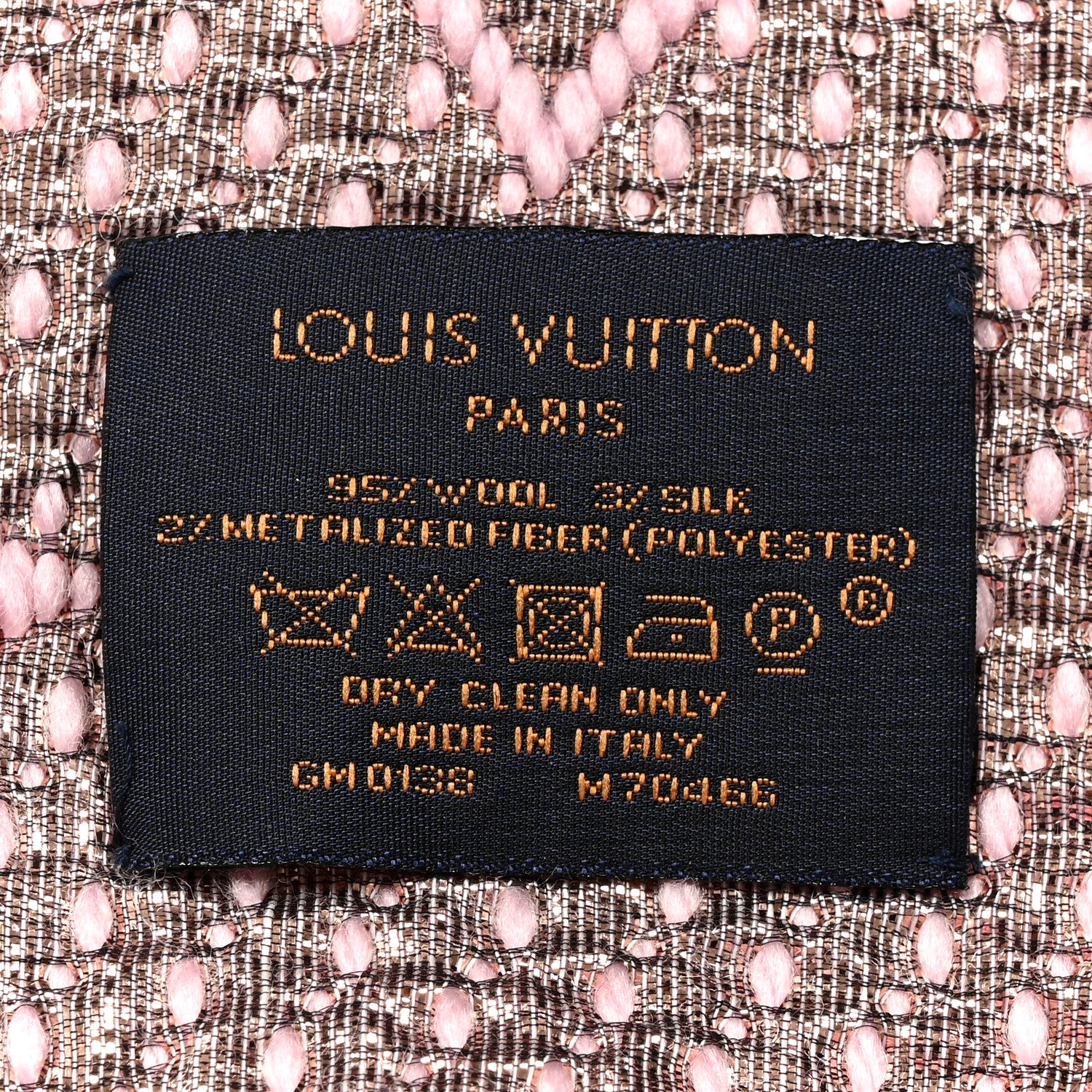 Louis Vuitton Wool Silk Logomania Shine Scarf Pink 3 of 4
