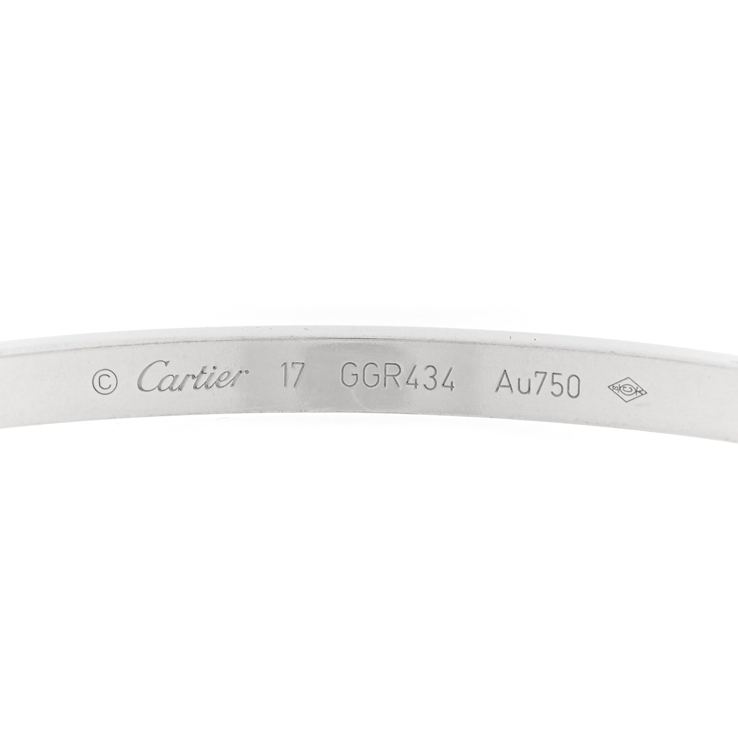 Cartier 18K White Gold 10 Diamond Small LOVE Bracelet 17 4 of 7
