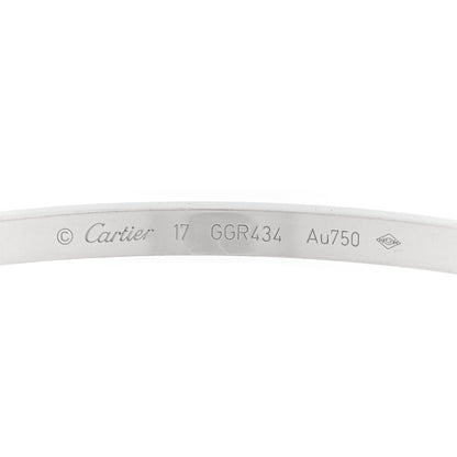 Cartier 18K White Gold 10 Diamond Small LOVE Bracelet 17 4 of 7