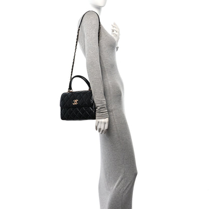 Chanel Lambskin Quilted Small Trendy CC Dual Handle Flap Bag Black 2 of 14