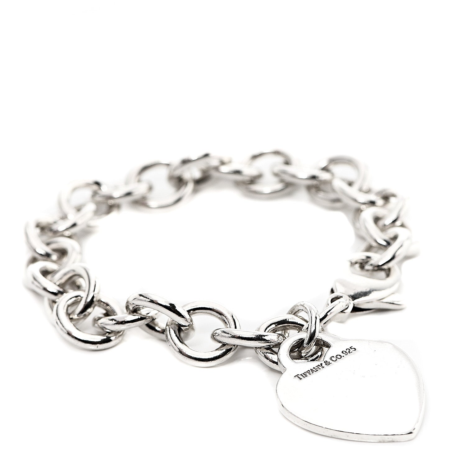 Tiffany Sterling Silver Heart Tag Charm Bracelet 1 of 3