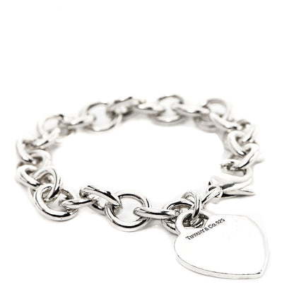 Tiffany Sterling Silver Heart Tag Charm Bracelet 1 of 3