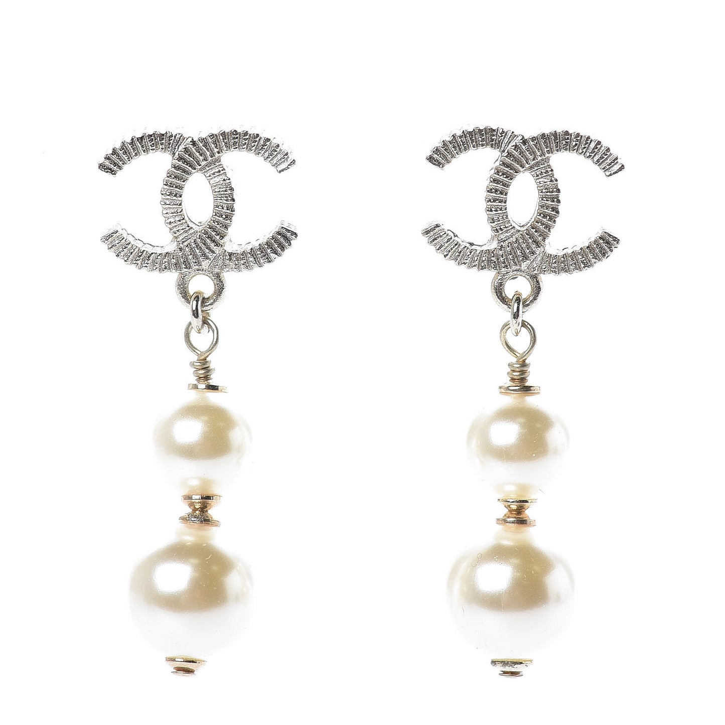 CC Pearl Drop Earrings Gold