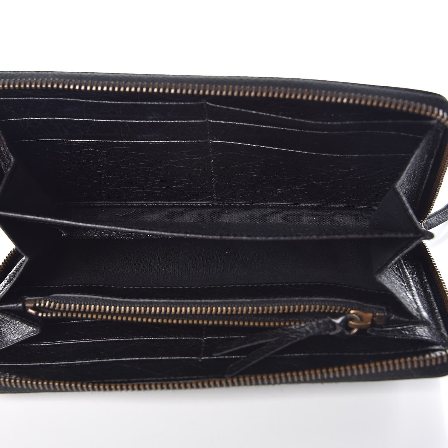 Balenciaga Agneau Classic Hardware Continental Zip Around Wallet Black 5 of 8
