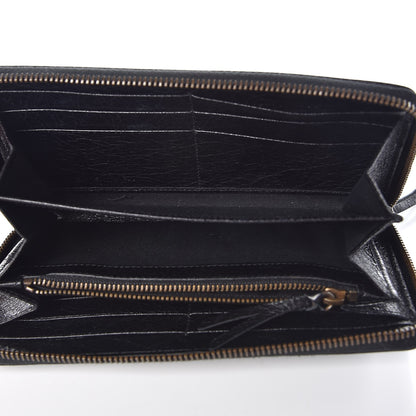 Balenciaga Agneau Classic Hardware Continental Zip Around Wallet Black 5 of 8