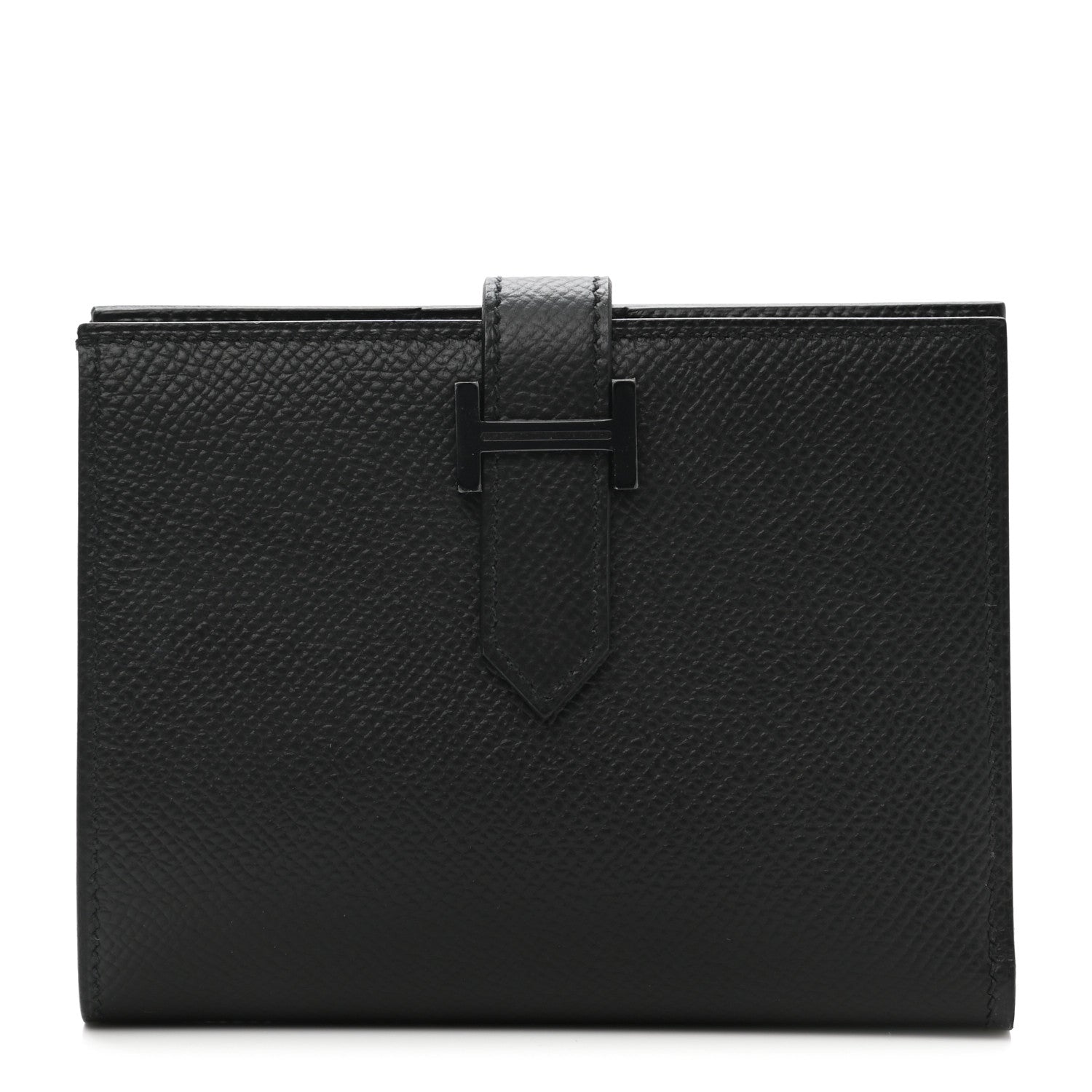 Hermes Epsom Monochrome Bearn Compact Wallet Black 1 of 8
