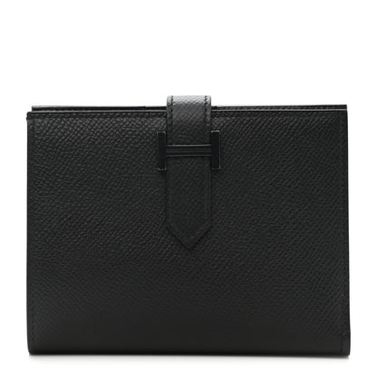 Hermes Epsom Monochrome Bearn Compact Wallet Black 1 of 8