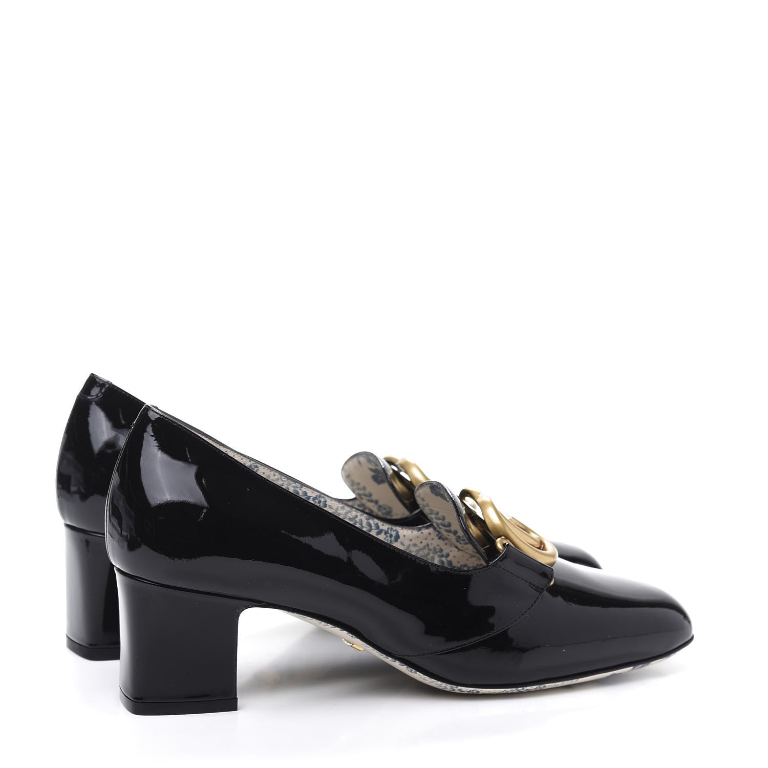 Gucci Vernice GG Victoire 55mm Loafer Pumps 38.5 Black 4 of 8
