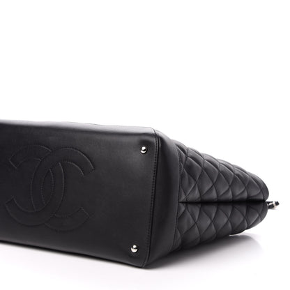 Chanel Calfskin Quilted Large Easy Shopping Tote Black 10 of 11