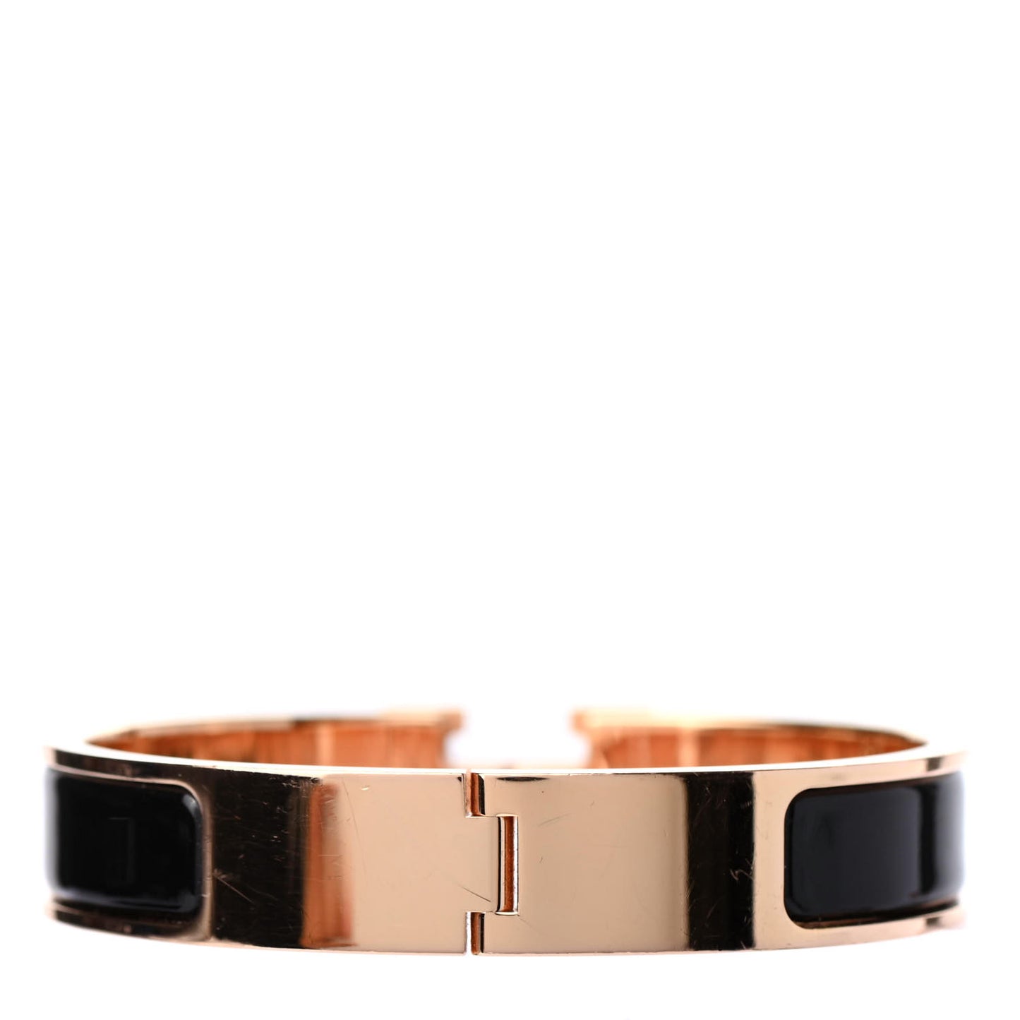 Enamel Narrow Clic Clac H Bracelet PM Black