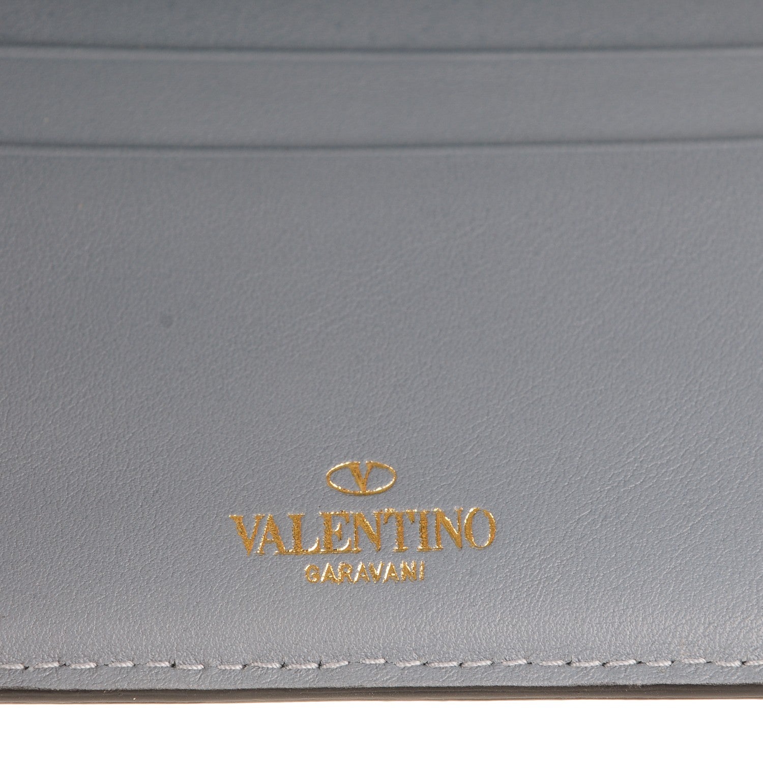 Valentino Garavani Vitello Rockstud Wallet on Strap Grey 6 of 8
