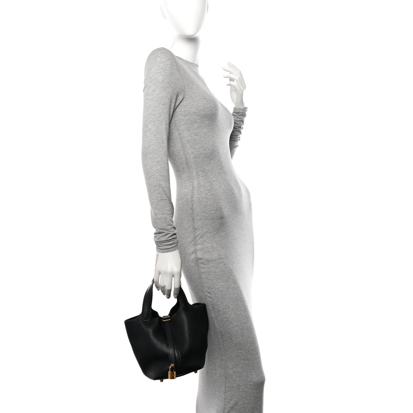 Taurillon Clemence Picotin Lock 18 PM Black