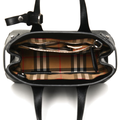 Burberry Grainy Calfskin House Check Baby Banner Tote Black 5 of 11