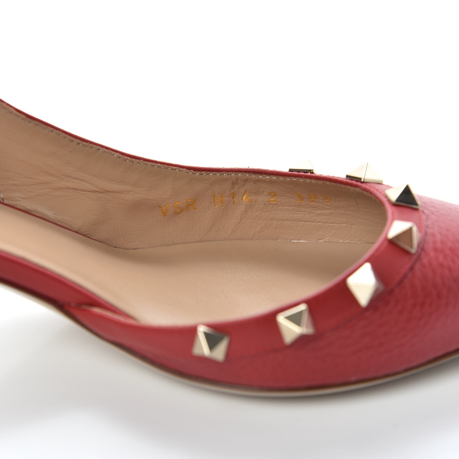 Valentino Garavani Pebbled Calfskin Rockstud Half D'Orsay Slingback 50mm Pumps 39.5 Rosso Valentino 8 of 9