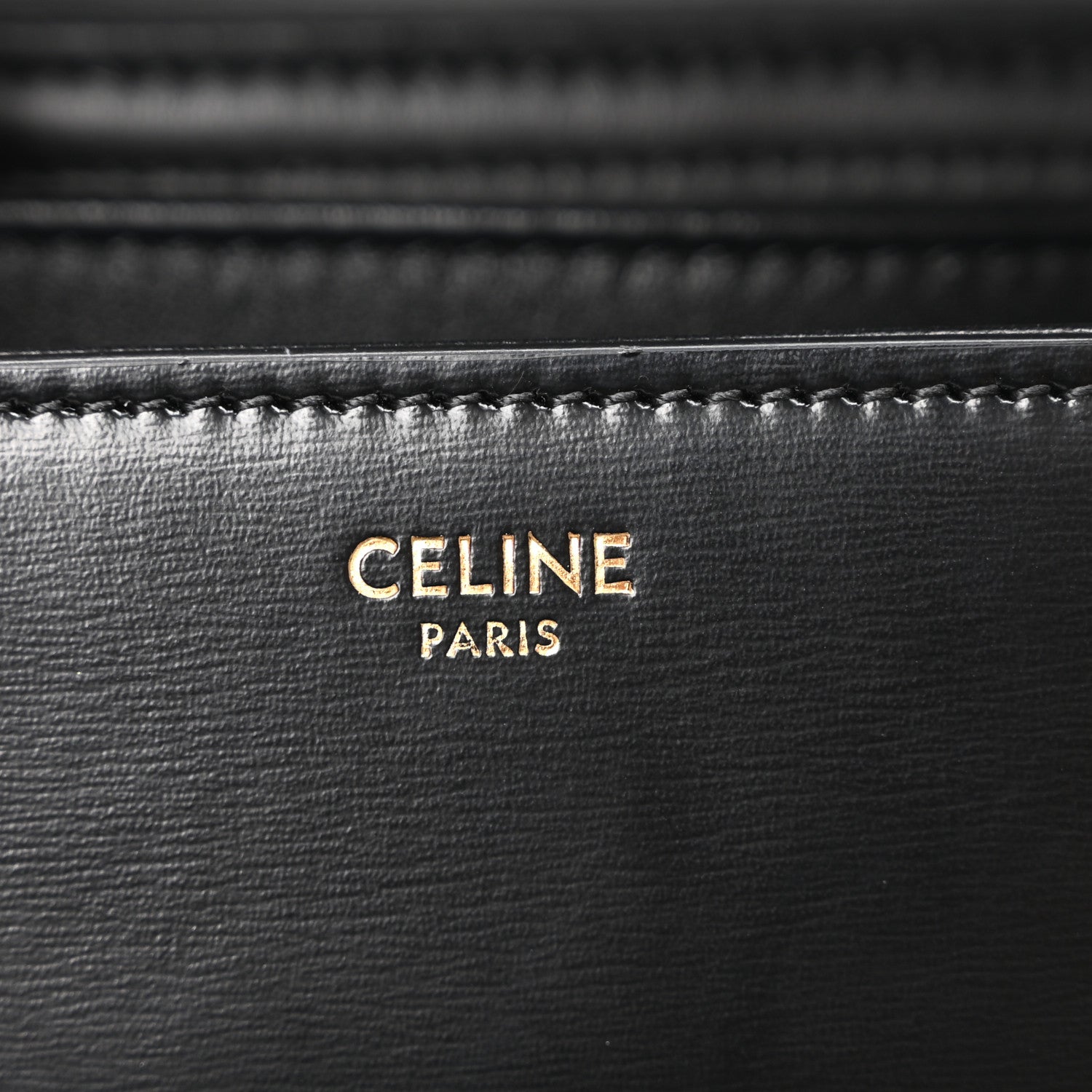 Celine Shiny Calfskin Medium Triomphe Black 6 of 10