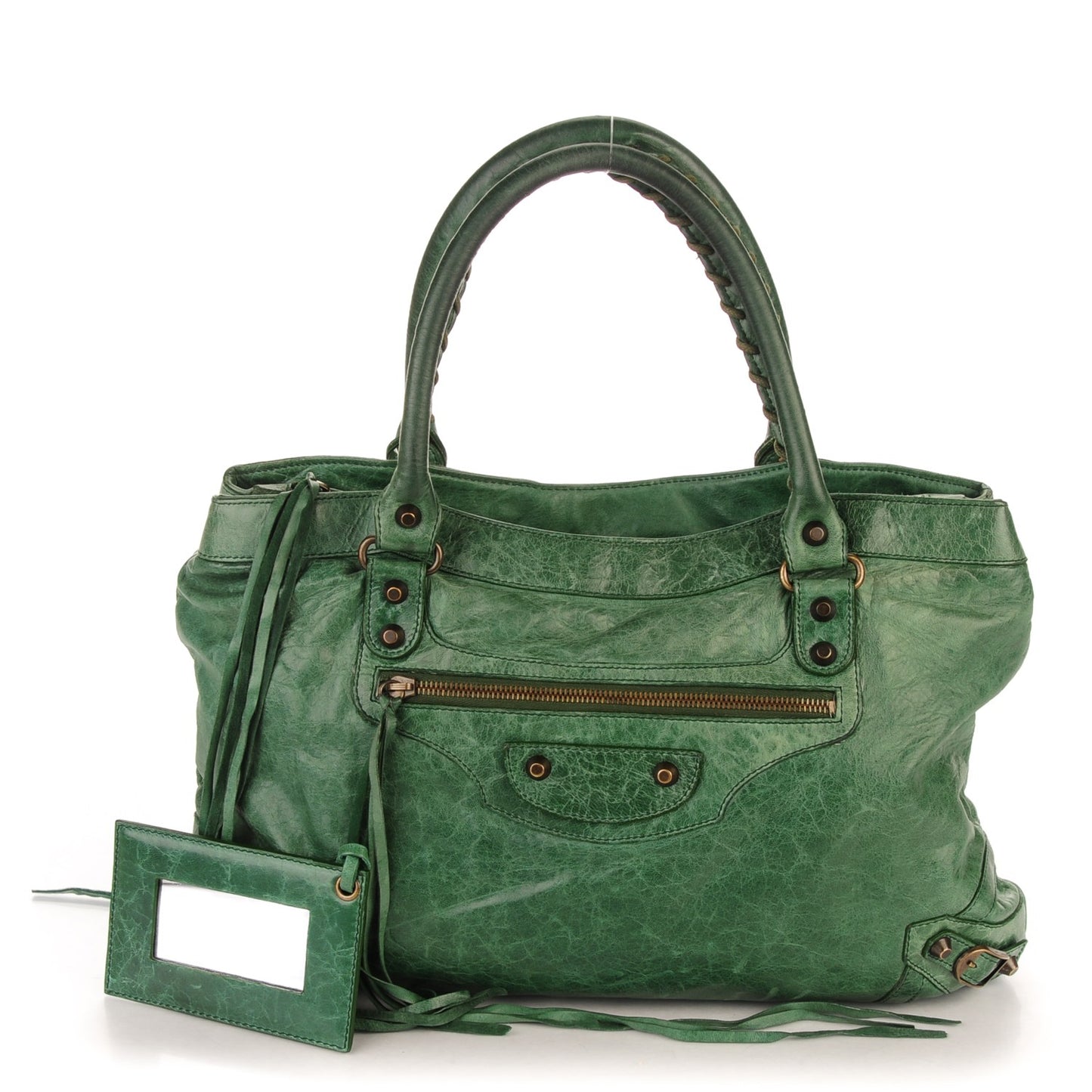 Chevre Classic Hardware Purse Emeraude