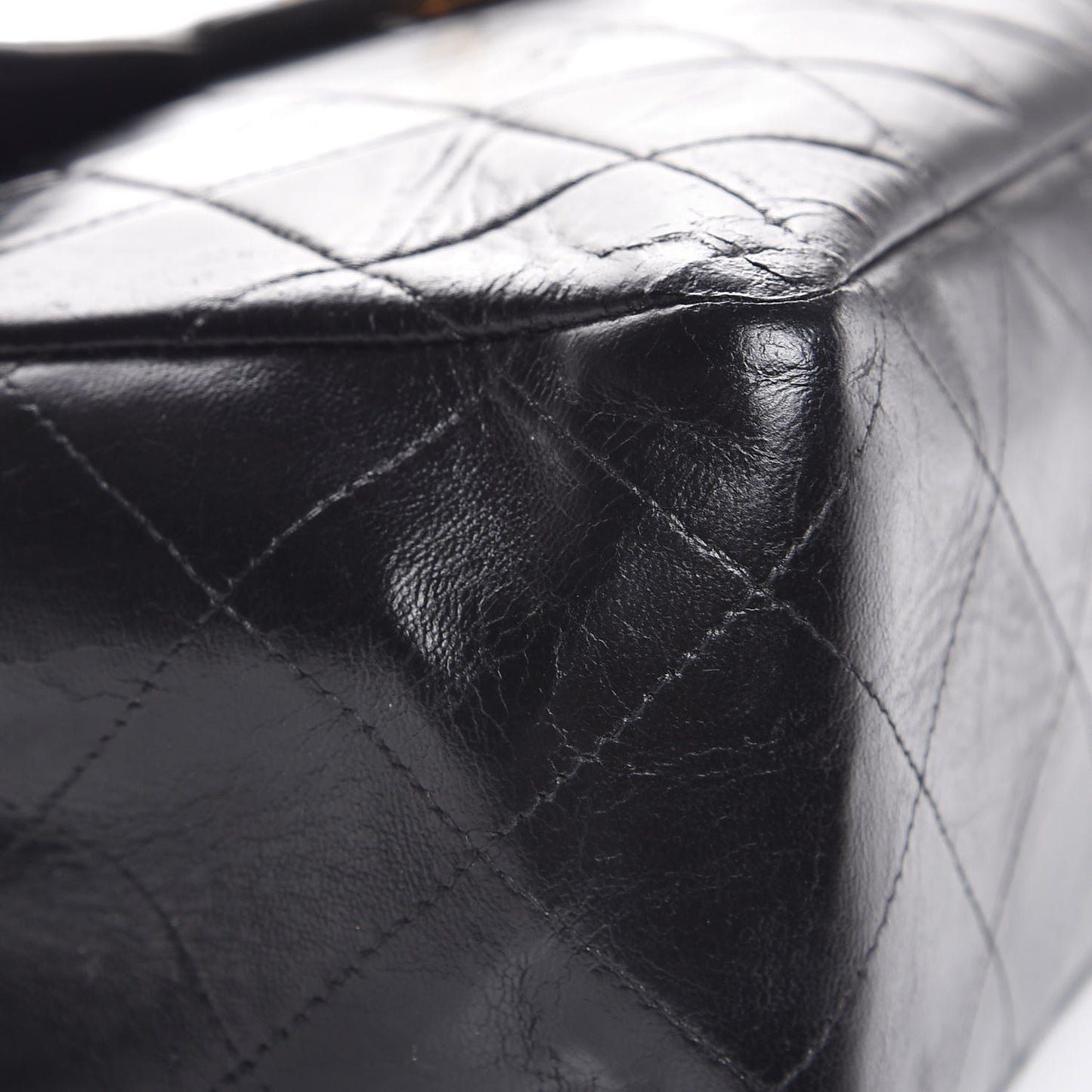 Lambskin Quilted Jumbo Single Flap Black