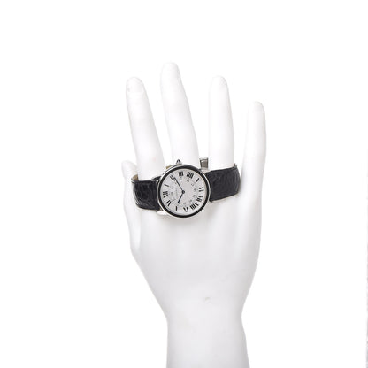 Cartier Stainless Steel Alligator 36mm Ronde Solo Quartz Watch 2 of 8