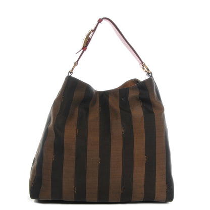 Fendi Pequin Cuoio Vegetale Large Hobo Tobacco Rosso Black 1 of 11