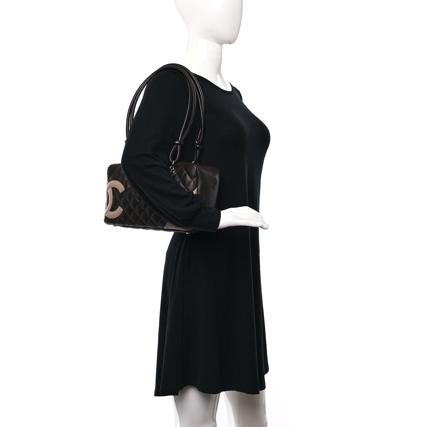 Chanel Calfskin Quilted Cambon Large Bowler Brown Beige 2 of 13