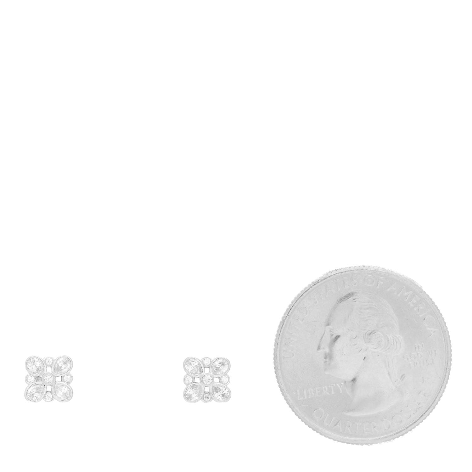 Tiffany Platinum Diamond Enchant Stud Earrings 2 of 4