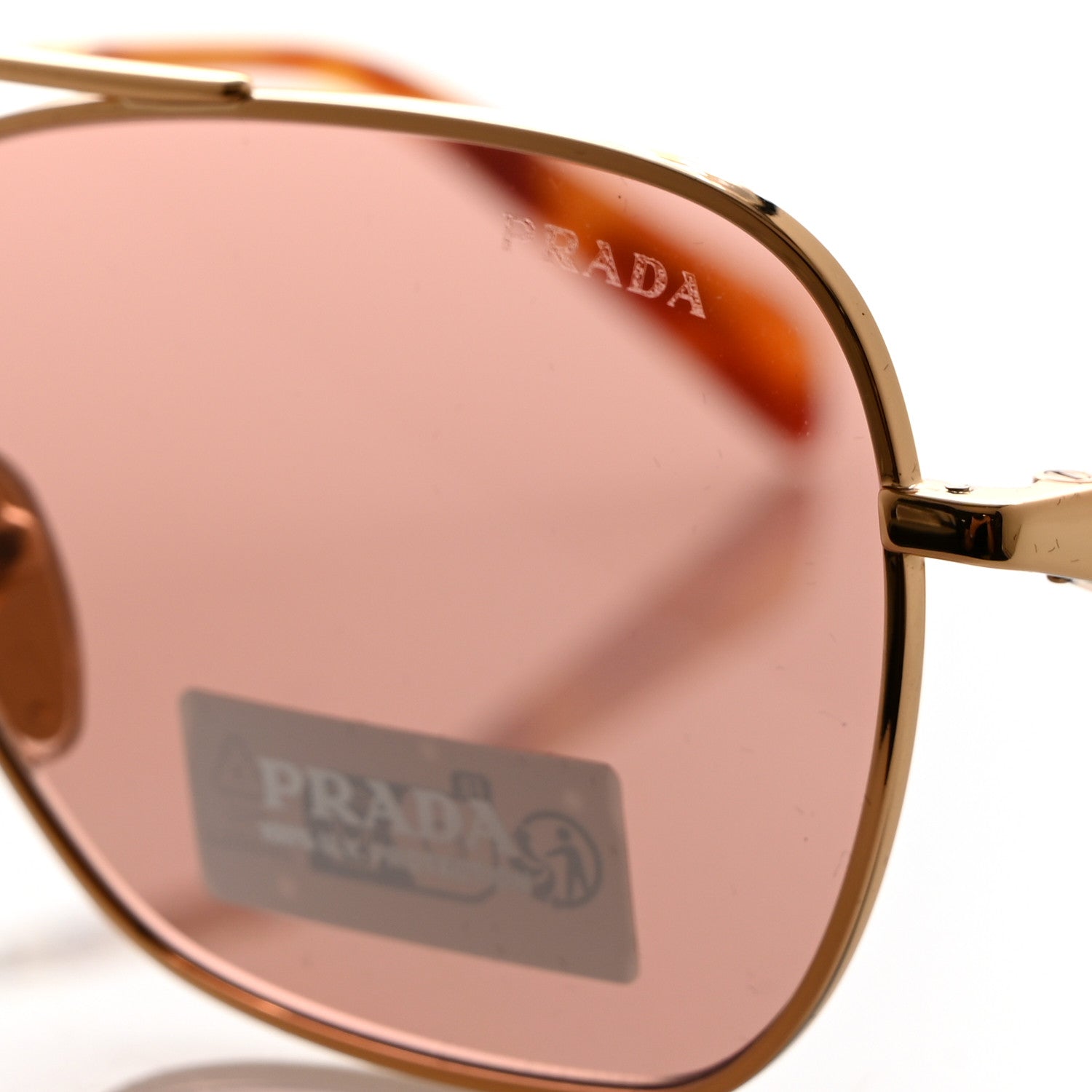 Prada Metal Symbole Triangle Logo Sunglasses SPRA50 Beige 8 of 9