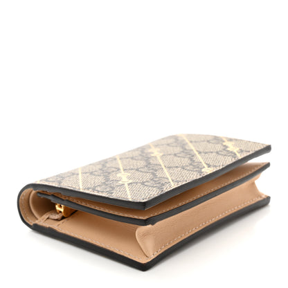 Gucci GG Supreme Monogram Calfskin Horsebit Print Card Case Beige Ebony Light Pink 4 of 8