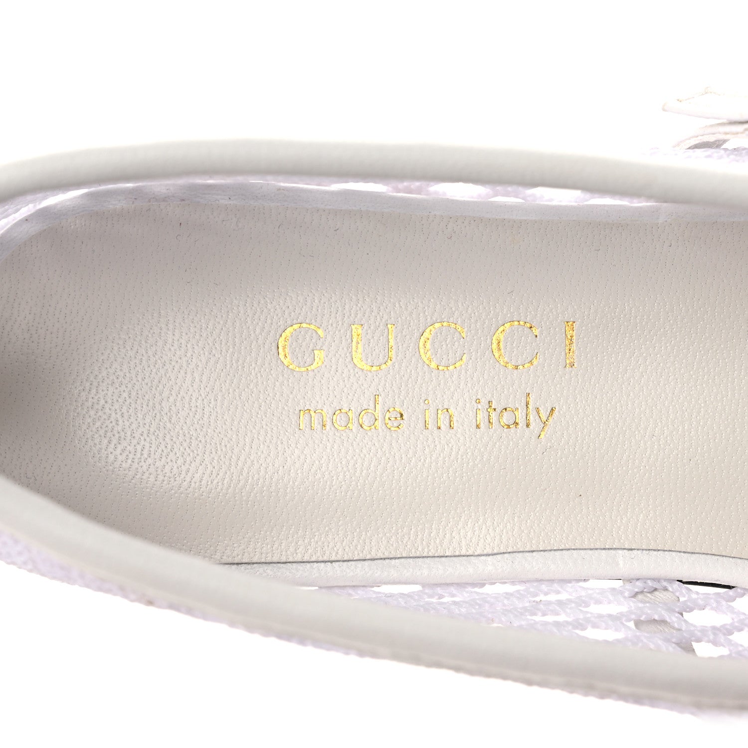 Gucci Video Net Nappa Horsebit Ballerina Flats 35.5 Great White 9 of 10
