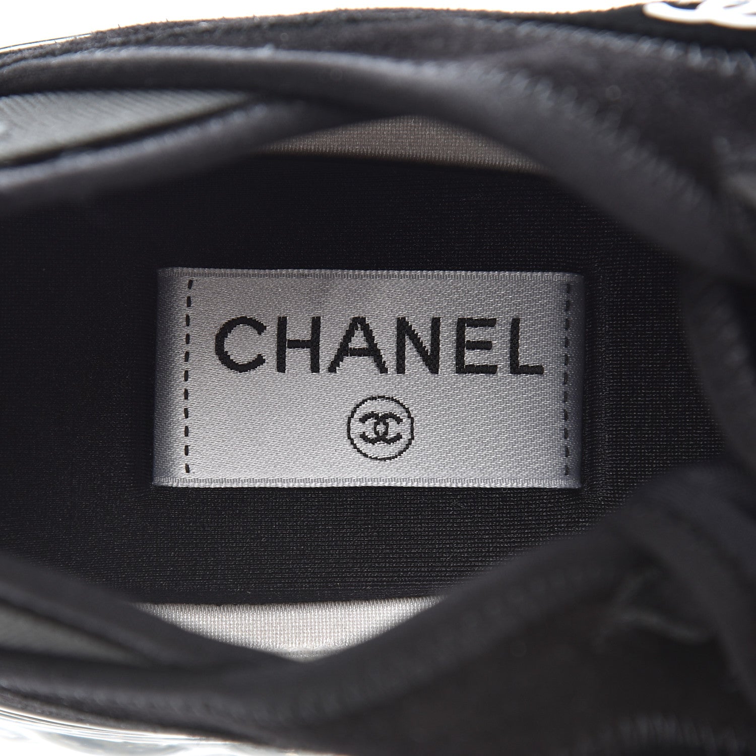 Chanel Suede Calfskin Velvet Grosgrain CC Sneakers 40.5 Black 7 of 9