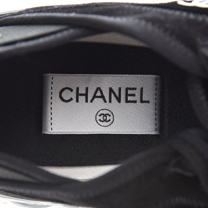 Chanel Suede Calfskin Velvet Grosgrain CC Sneakers 40.5 Black 7 of 9