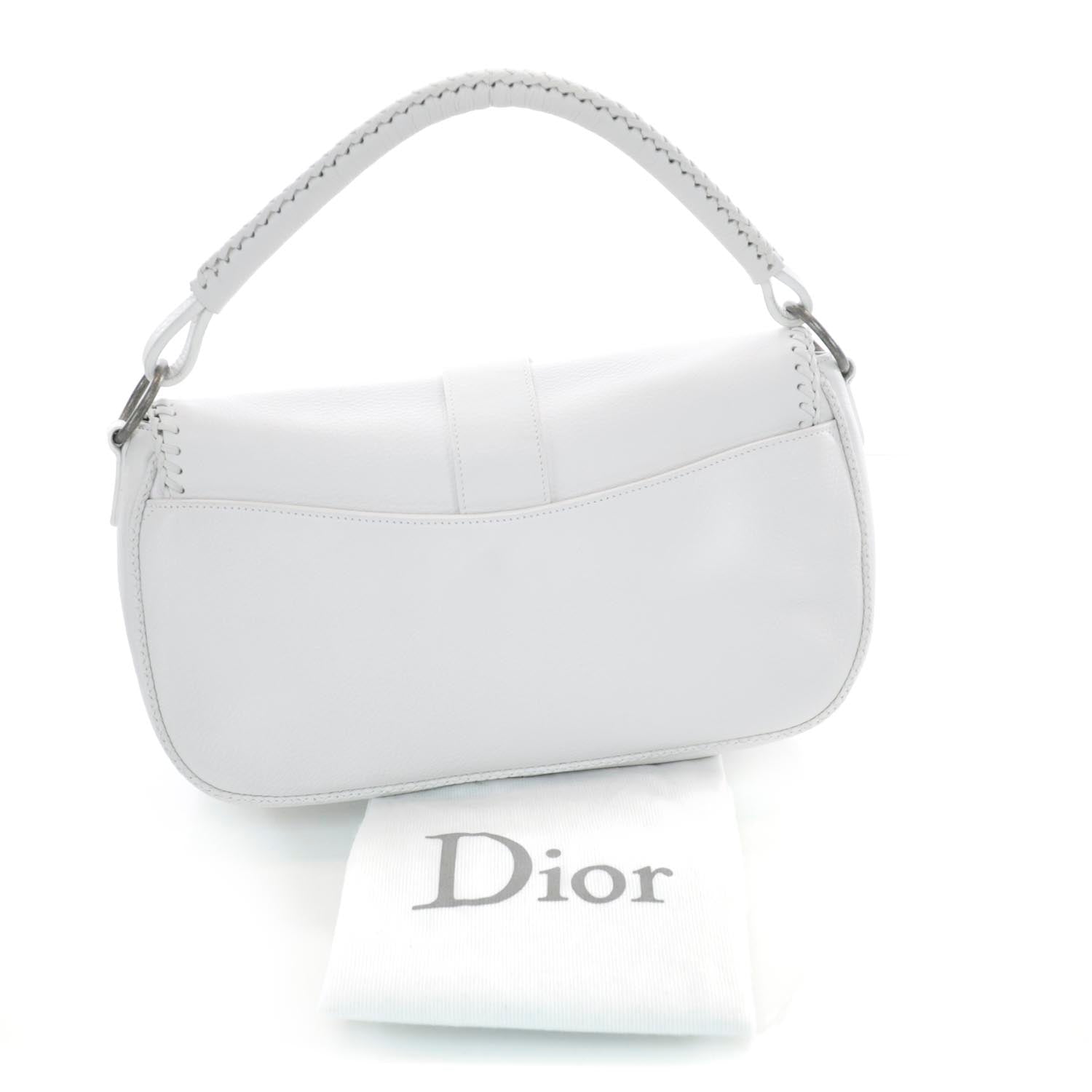 Christian Dior Leather Whipstitch Gaucho White 3 of 9