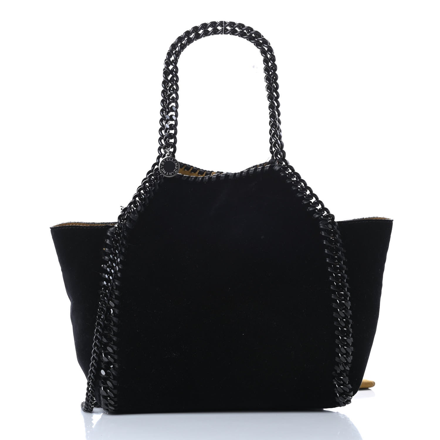 Stella McCartney Velvet Falabella Reversible Mini Fold Over Tote Black 3 of 14