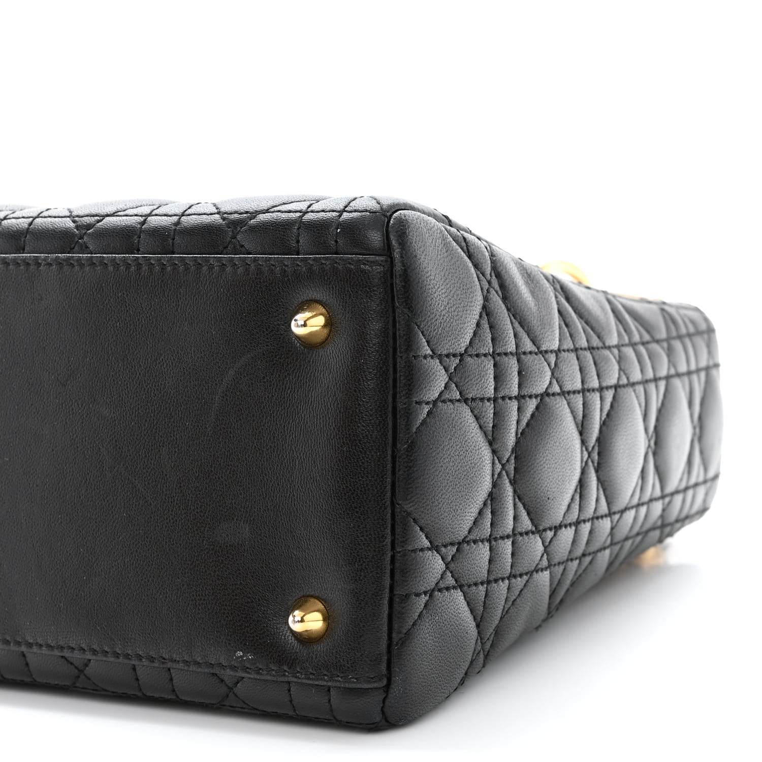 Christian Dior Lambskin Cannage Medium Lady Dior Black 10 of 12
