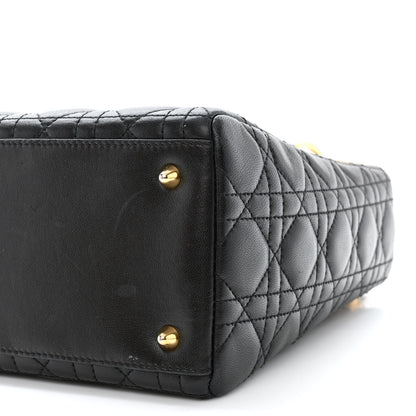 Christian Dior Lambskin Cannage Medium Lady Dior Black 10 of 12