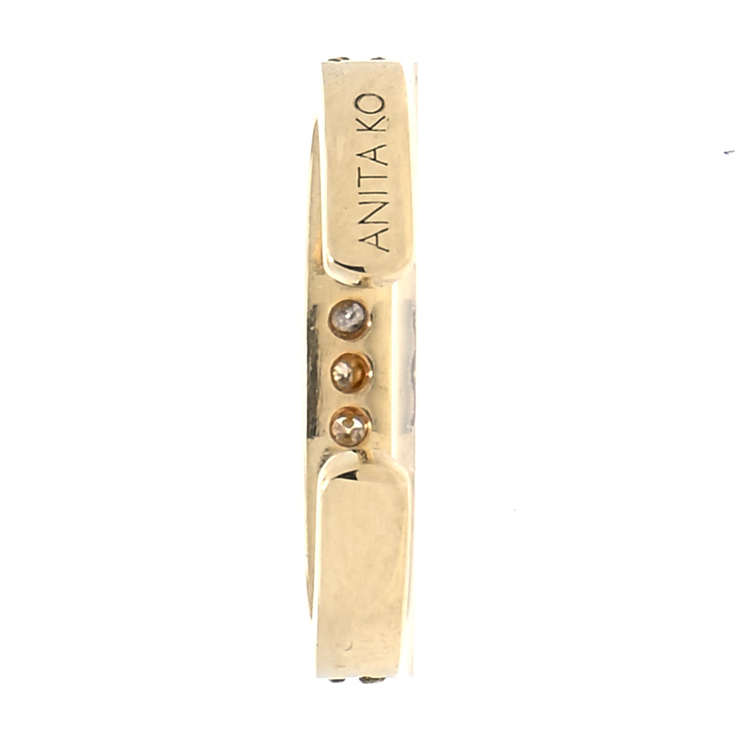 18K Yellow Gold Diamond Single Row Ear Cuff Earring