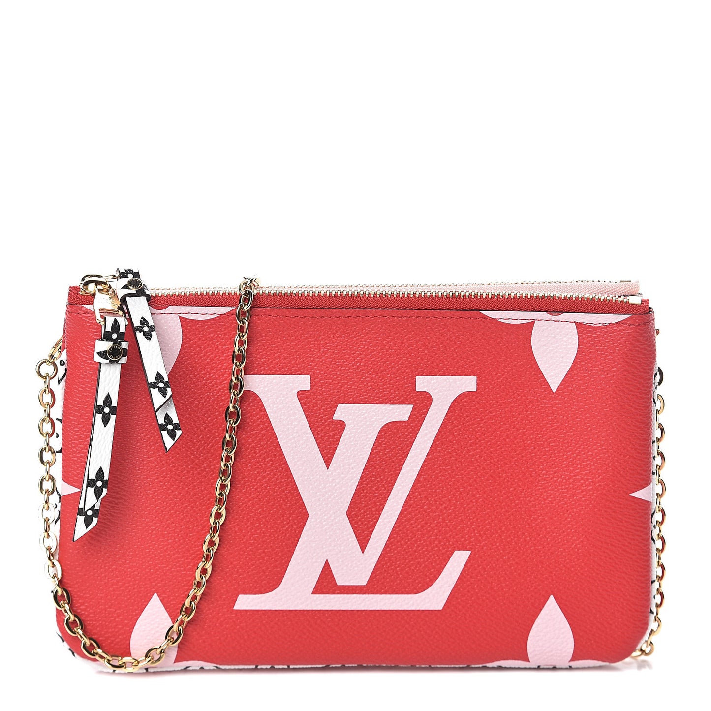 Monogram Giant Double Zip Pochette Rouge