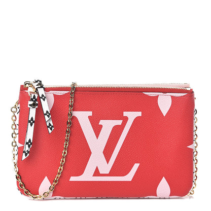 Louis Vuitton Monogram Giant Double Zip Pochette Rouge 1 of 6