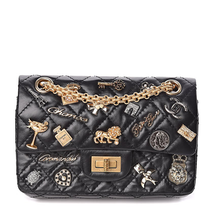 Chanel Aged Calfskin Lucky Charms 2.55 Reissue 224 Flap Black 1 of 10