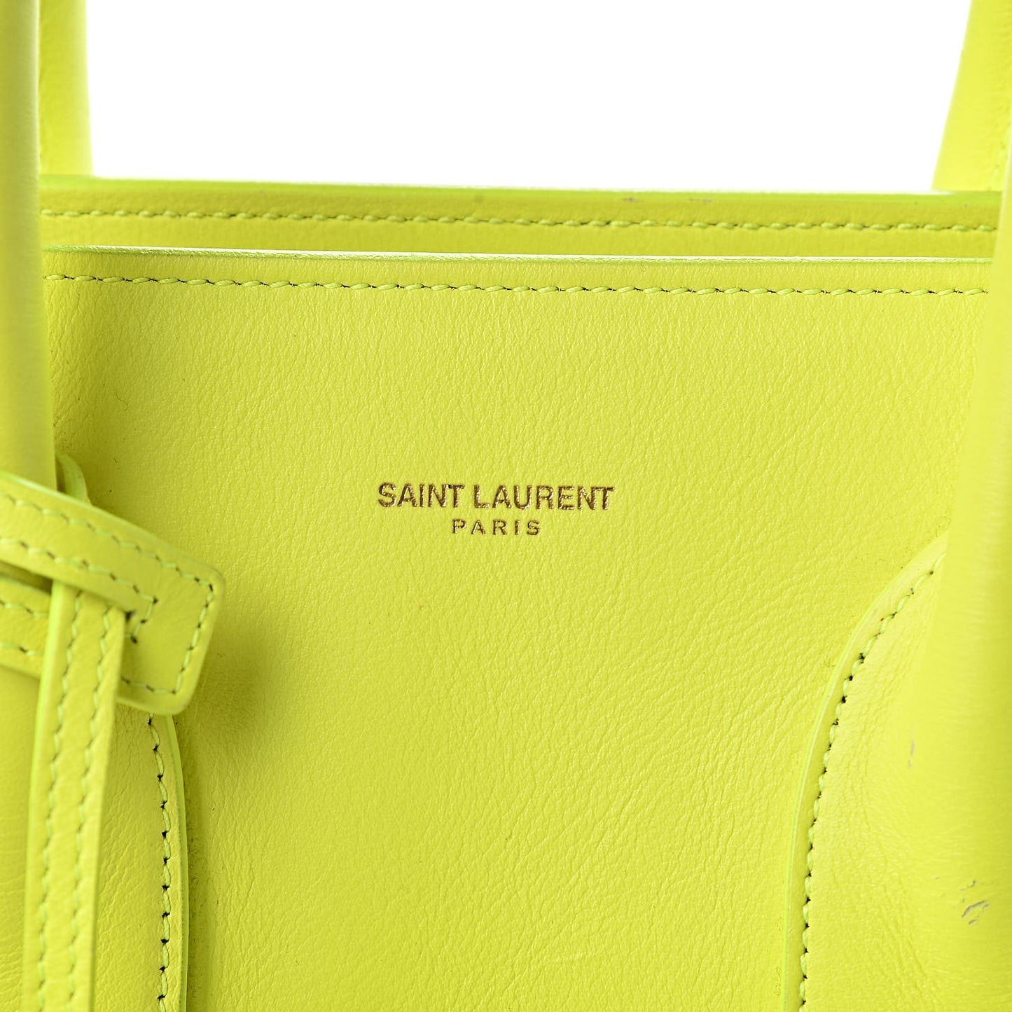 Calfskin Small Sac De Jour Bag Neon Yellow