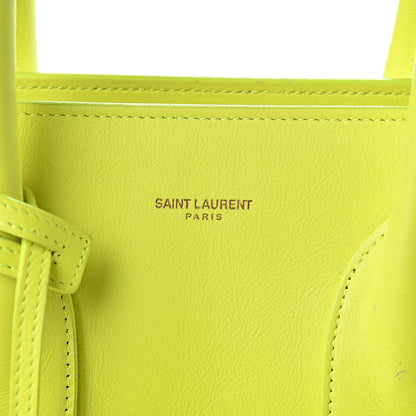 Saint Laurent Calfskin Small Sac De Jour Bag Neon Yellow 6 of 18