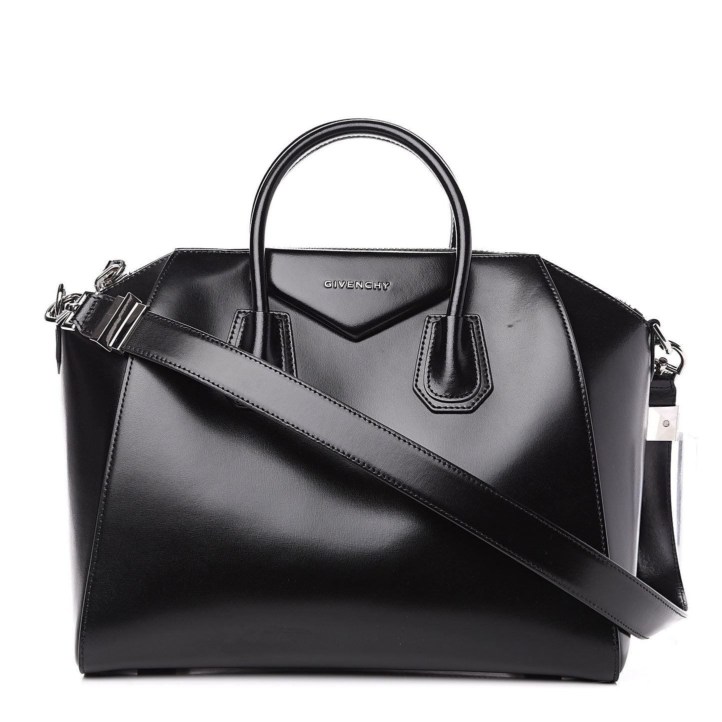 Shiny Lord Calfskin Medium Antigona Black