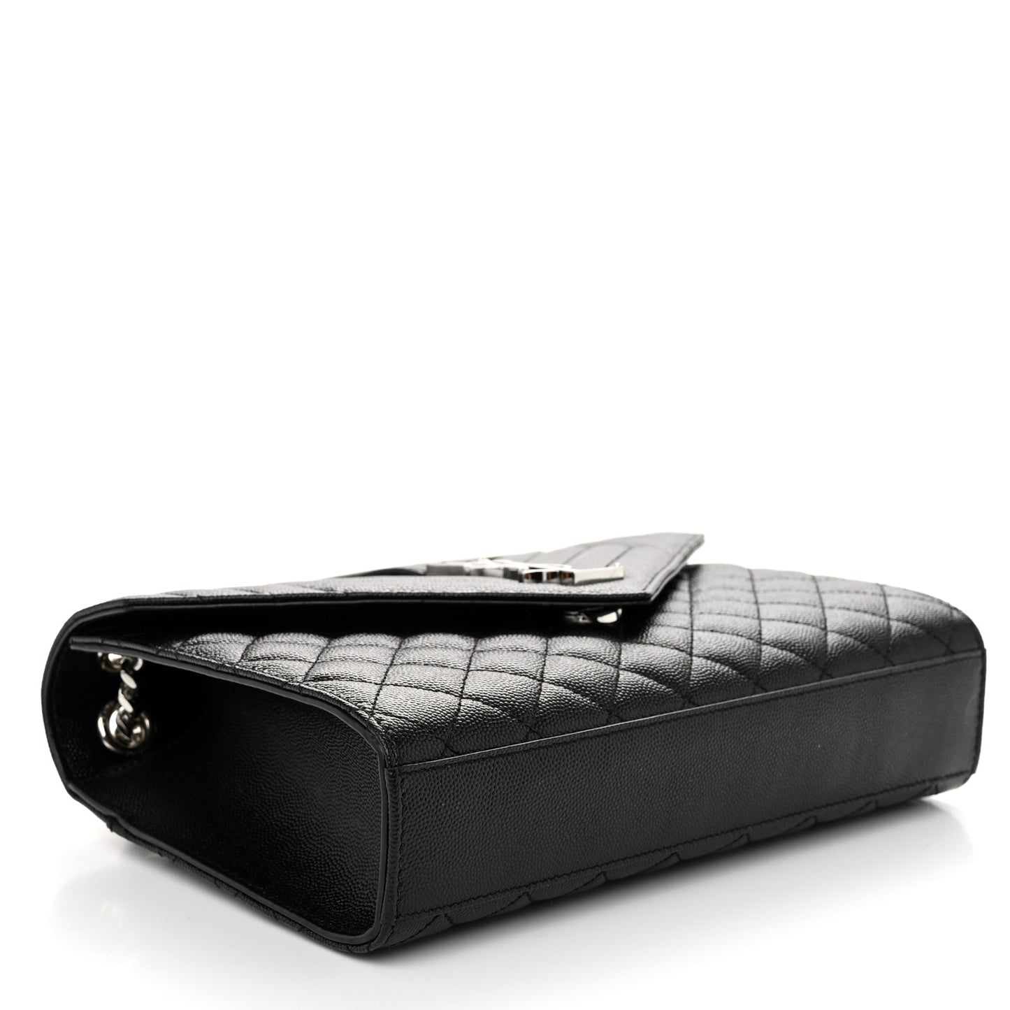 Grain De Poudre Textured Mixed Matelasse Triquilt Medium Monogram Satchel Black